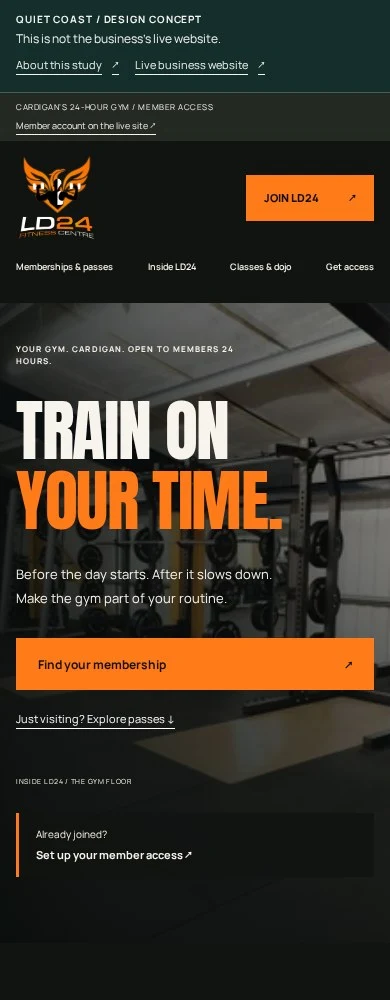 Mobile view of the Quiet Coast ld24 fitness concept