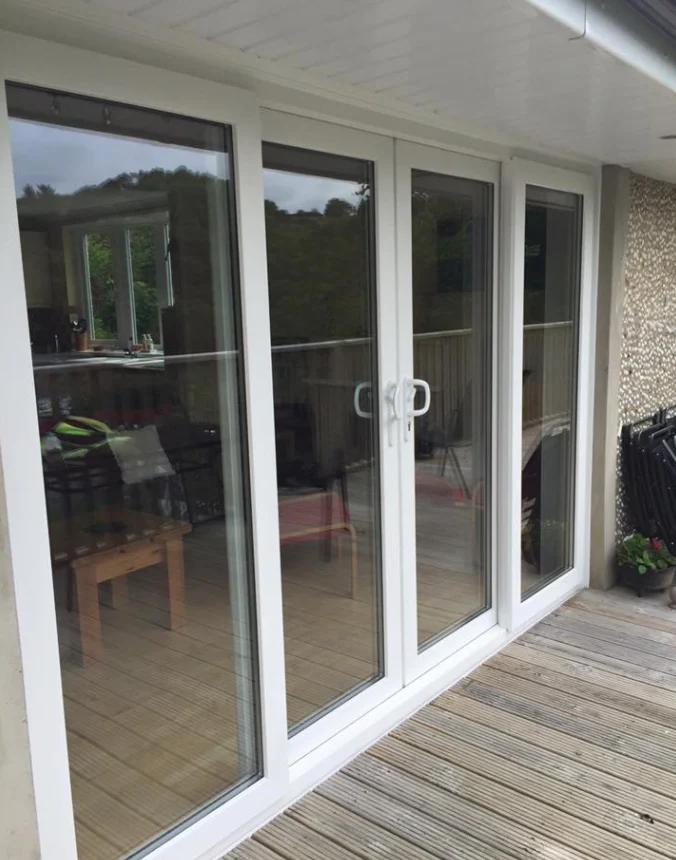 White framed glazed patio doors from the original PK Windows gallery