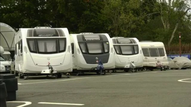 Caravans in the storage area shown on the existing Robert Davies Motors website